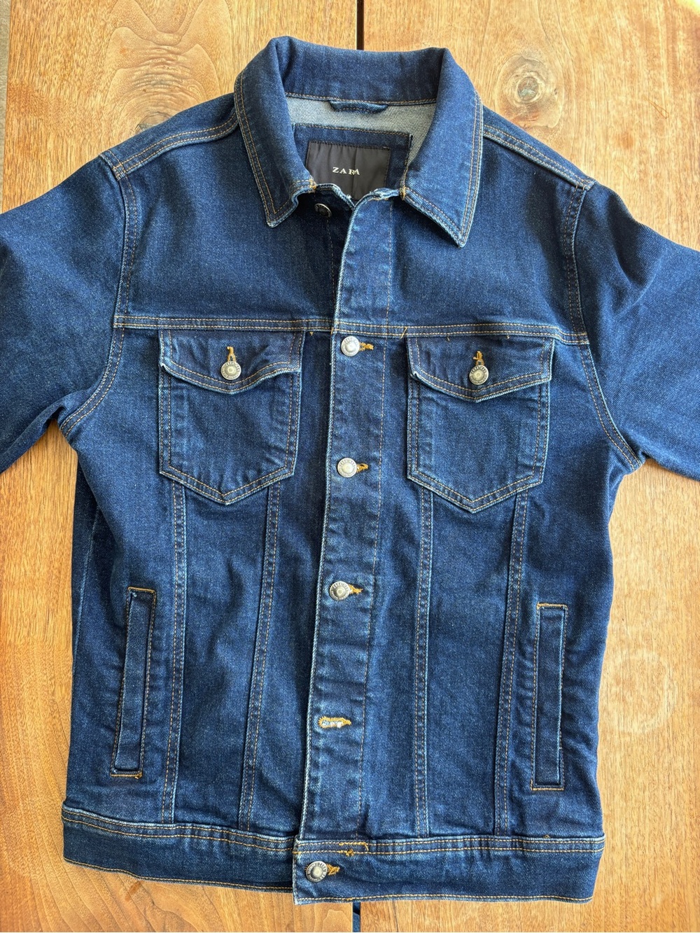 Zara Men's Medium Denim Jacket Classic Jean Jacket - Picture 2 of 16